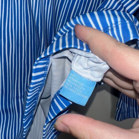 J. McLaughlin Catalina Cloth Durham 3/4 Sleeve Top Blue/White Stripe Size XS - Picture 6 of 7